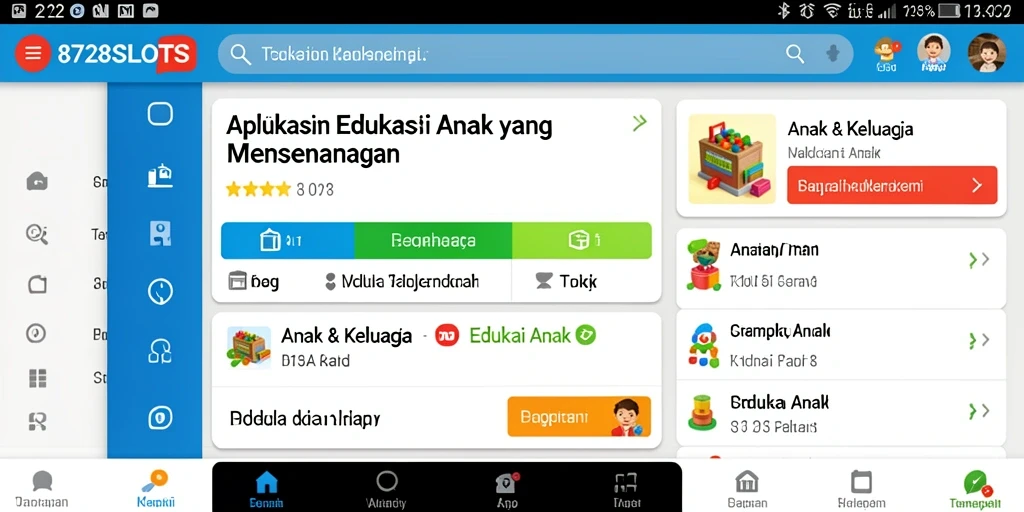 Tampilan antarmuka aplikasi edukasi anak 8728SLOTS yang interaktif.