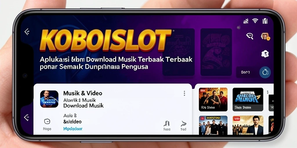 Tampilan antarmuka pengguna KOBOISLOT untuk Download Musik yang mudah digunakan.