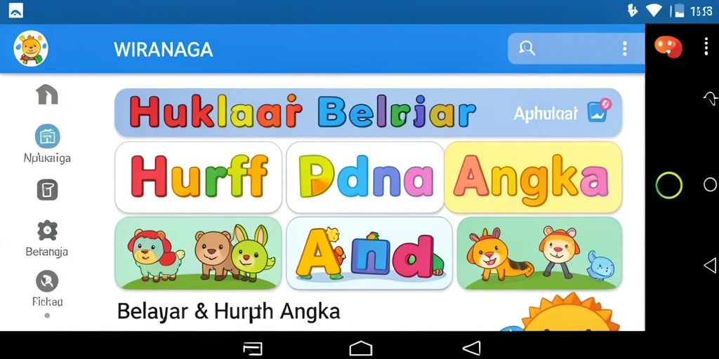 Tampilan antarmuka WIRANAGA yang ceria dan mudah dipahami.