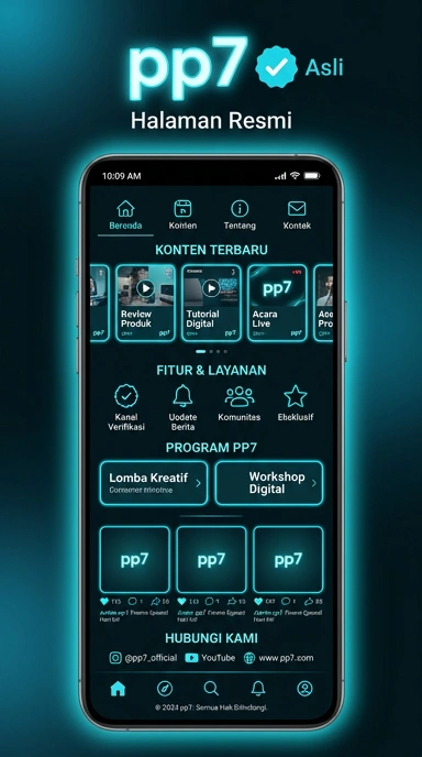Tampilan kanal resmi pp7